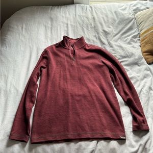 Eddie Bauer Quarter Zip Sweater. Size M. Maroon colored.